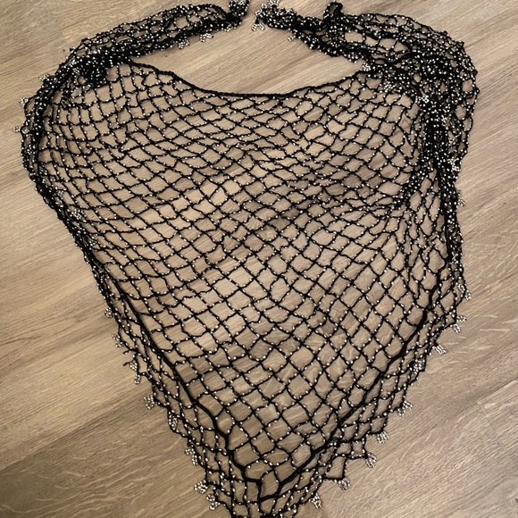 Free People Embellished Triangle Scarf/Wrap - Picture 2 of 3